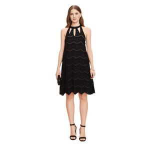 Love Fire Black Lace Shift dress Size M